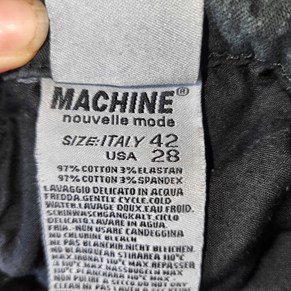 Machine Distressed Black Denim - Picture 10 of 11